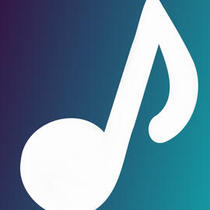 Music note on a blue & purple gradient background.